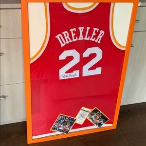 Clyde drexler Houston rockets authentic auto